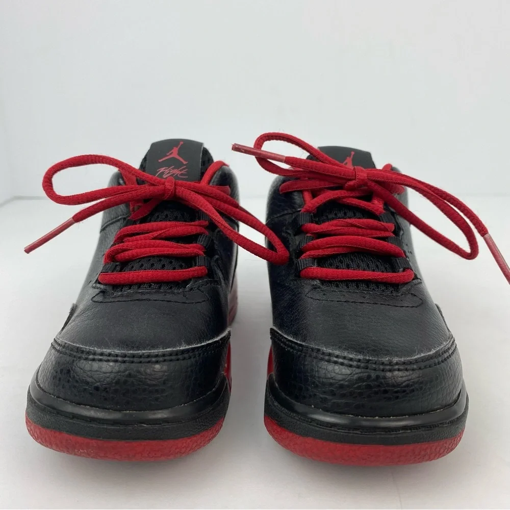 Nike Jordan Flight Origin 2 size 7C Toddler Black Red Leather Sneaker 705162-016